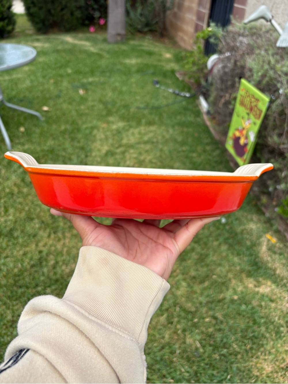 Vintage Le Creuset 24 Au Gratin Cast Iron Baking Dish Flame Color France